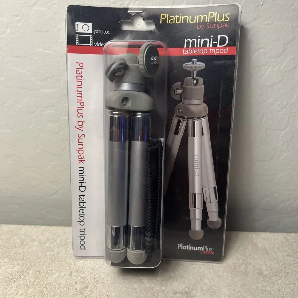 Sunpak Platinum Plus Mini-D Compact Tabletop Tripod For Small Cameras